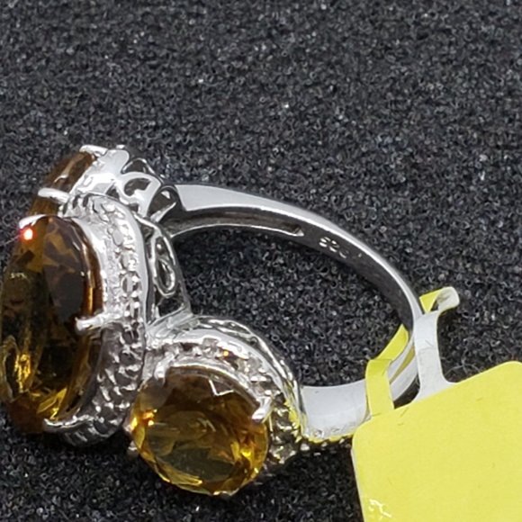 Alexite Diamond Platinum Overlay Sterling Silver Ring Size 6.25 TGW 9.27cts - Picture 7 of 14